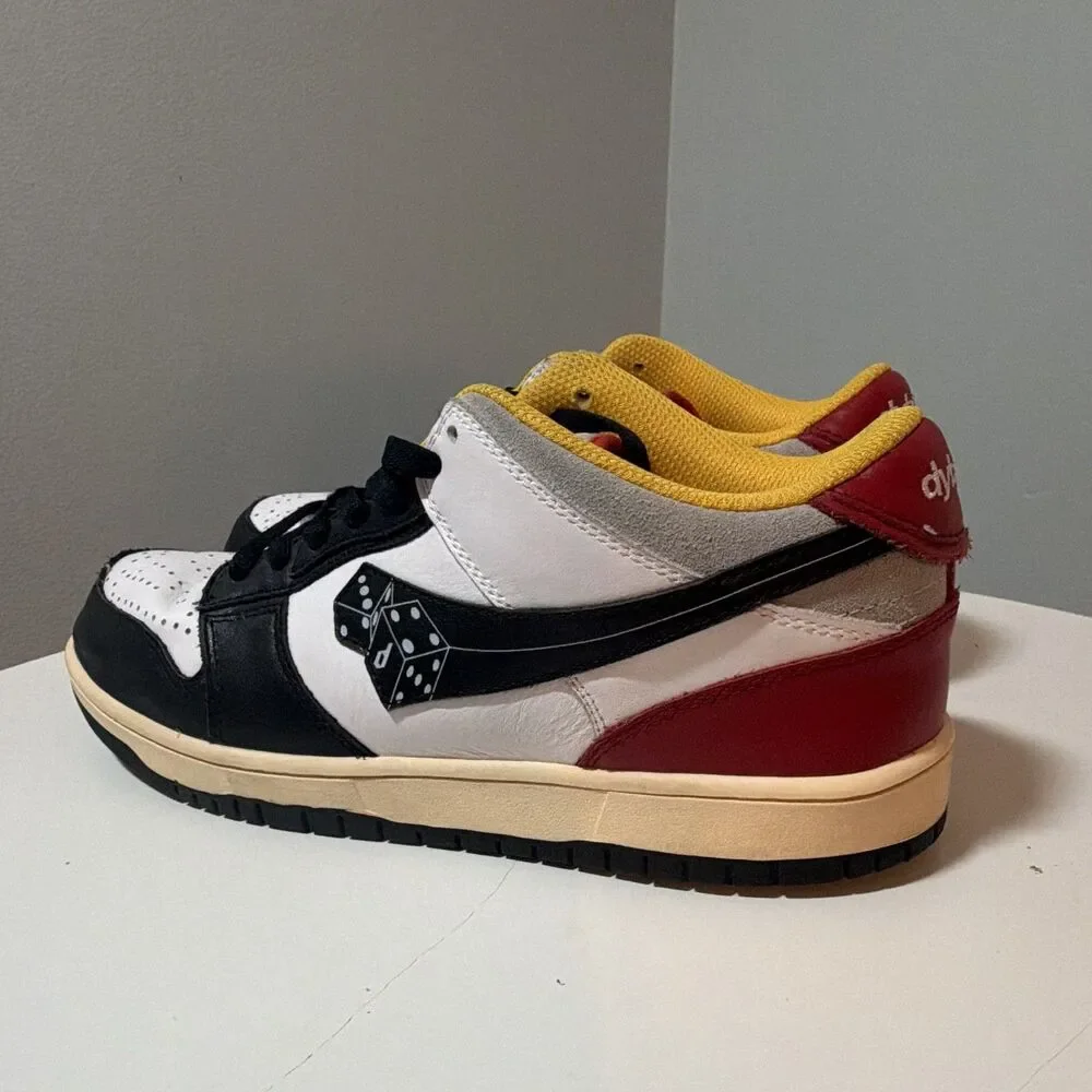 Dybbuk Lucky 7 V5 Dice Dunk Low Sneakers Black White Red Men’s Size 10.5